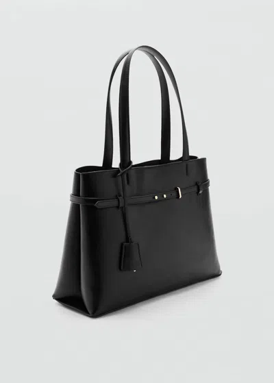 Mango Sac Cabas À Breloque Noir - Femme - Taille Unique -  In Black