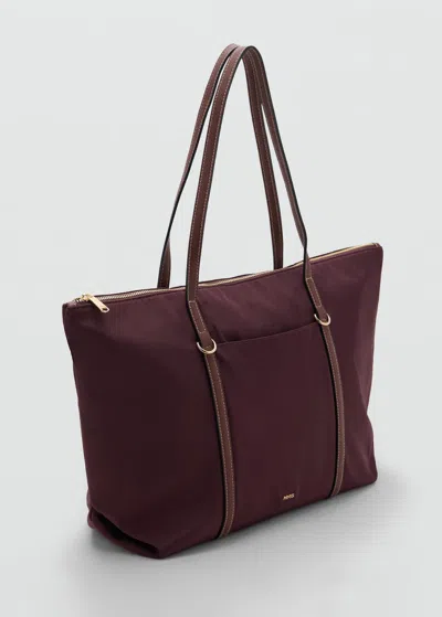 Mango Sac Cabas Anse Double Bordeaux - Femme - Taille Unique -  In Burgundy