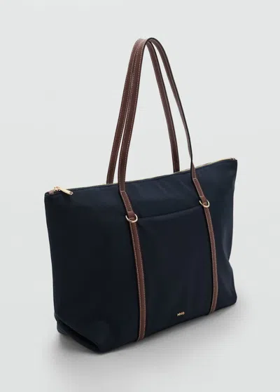Mango Sac Cabas Anse Double Bleu Marine - Femme - Taille Unique -  In Blue
