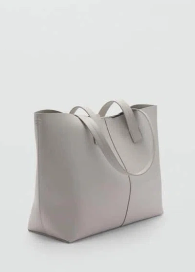 Mango Shopper Bag With Double Handle Off White
