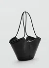 Mango Shopper-style Shoulder Bag Black In Black