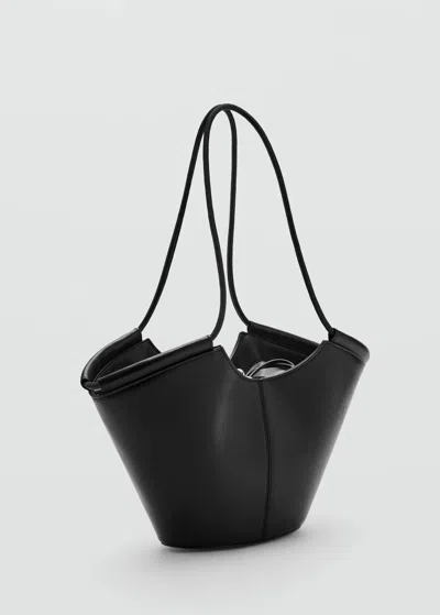 Mango Shopper-style Shoulder Bag Black