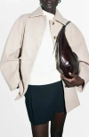 Mango Short Coat In Brown