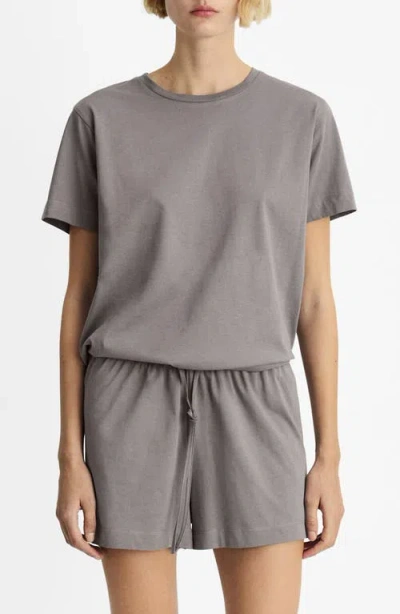 Mango Short Cotton Pajamas In Medium Grey