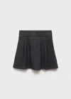 Mango Kids' Short Cotton Skirt Dark Heather Grey In Black
