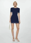 Mango Robe In Bleu Marine Foncé