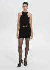 Mango Short Dress With Side Slits Black In Black