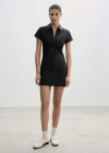 Mango Short Dress With Zip Black In Noir