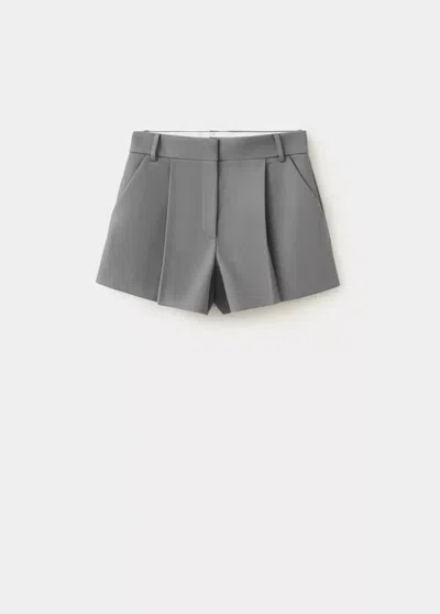 Mango Short Droit À Pinces In Gray