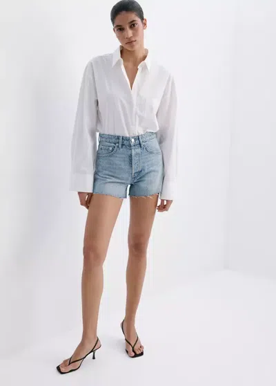 Mango Short En Jean Strass In Blue