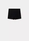 Mango Short En Maille Fine In Black