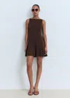 Mango Short Flared Dress Chocolate In Brown