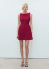 Mango Open Back Minidress In Red