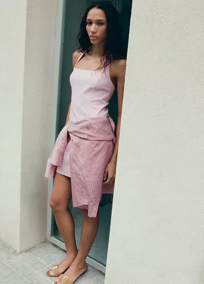 Mango Short Halter-neck Dress In Light/pastel Purple