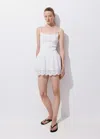 Mango Short Openwork Dress In White