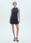 Mango Short Pinstripe Dress Dark Navy In Dark Navy