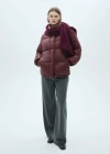 Mango Pocket Quilted Jacket Maroon
