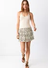 Mango Short Ruffled Skirt In Ecru