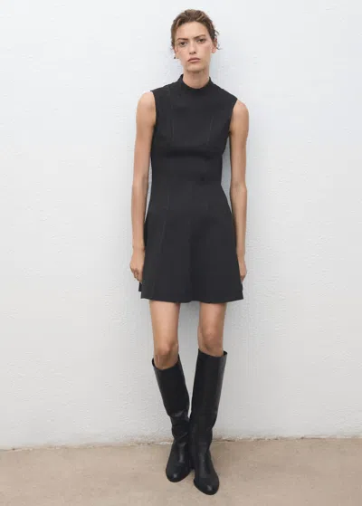 Mango Short Seams Dress In Gray
