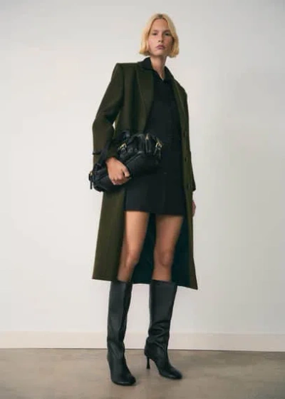Mango Short Shirt Dress Black