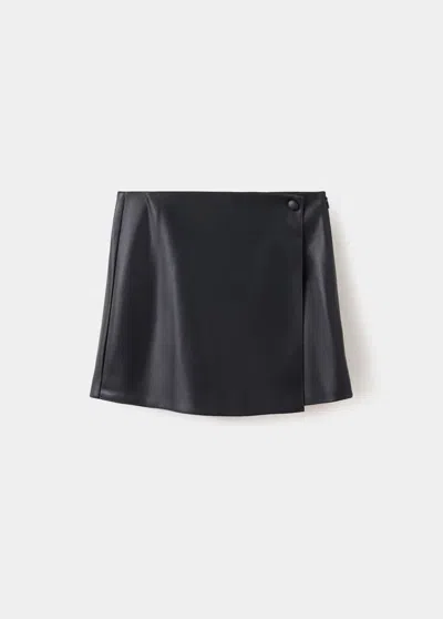 Mango Kids' Short Simili-cuir In Noir