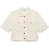 Mango Short Sleeve Cardigan In Neutral