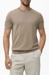 Mango Short Sleeve Cotton Crewneck Sweater In Brown
