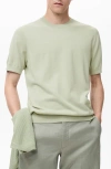 Mango Short Sleeve Cotton Crewneck Sweater In Green