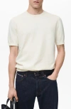 Mango Short Sleeve Cotton Crewneck Sweater In White