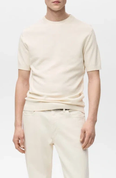 Mango Short Sleeve Crewneck Sweater In Animal Print