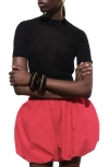 Mango Short Sleeve Crop Sweater In Black