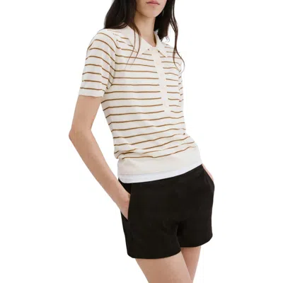 Mango Short Sleeve Jersey Polo Sweater In Multi