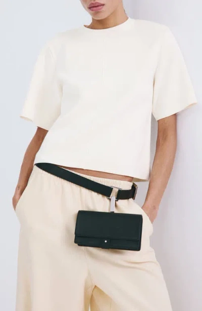 Mango Short Sleeve Knit Sweater In White