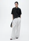 Mango Short Sleeve Linen-blend Shirt Black