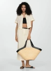 Mango Chemise Lin Manches Courtes In Jaune