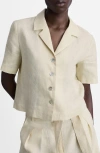 Mango Short Sleeve Linen Camp Shirt In Neutral