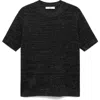 Mango Short Sleeve Metallic Crewneck Sweater In Black