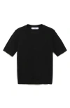 Mango Short Sleeve Sweater In Black