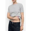 Mango Short Sleeve Sweater In Gray