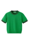 Mango Short Sleeve Sweater In Green