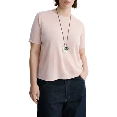 Mango Short Sleeve Sweater In Pink