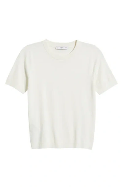 Mango Short Sleeve Sweater In White