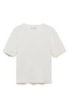 Mango Short Sleeve Sweater In White