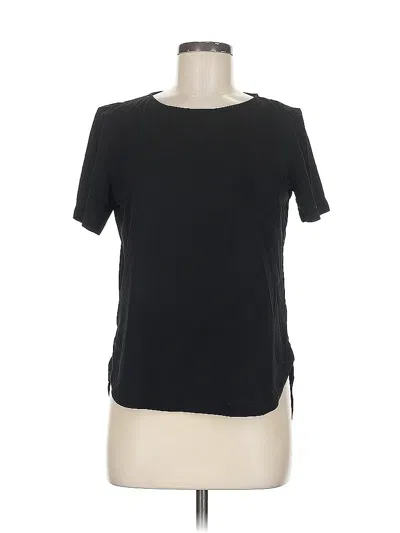 Pre-owned Mango Short Sleeve Top Black Crew Neck Tops