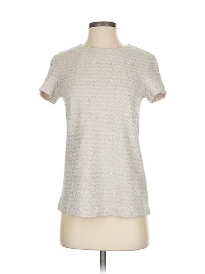 Pre-owned Mango Short Sleeve Top Silver Crew Neck Tops