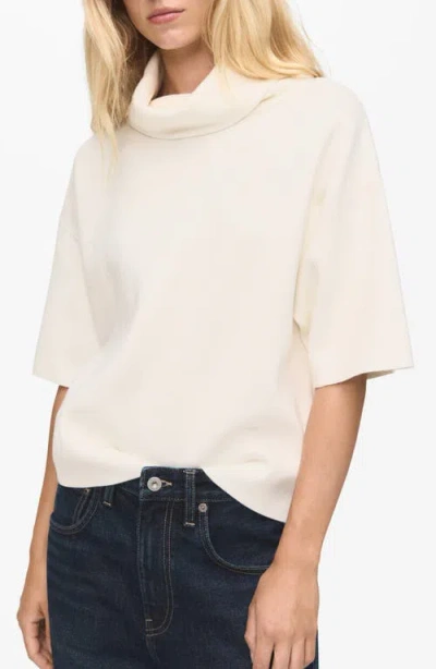 Mango Short Sleeve Turtleneck Sweater In Neutral