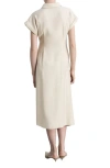 Mango Short Sleeve Wrap Shirtdress In Beige