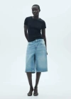 Mango Short-sleeved Cotton T-shirt Black