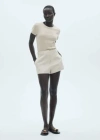 Mango Patrizia Cotton Blend Flat Front Shorts In Light,pastel Grey