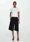 Mango Short-sleeved Cotton T-shirt Medium Heather Grey In White
